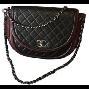 Authentic Chanel Lambskin Half Moon